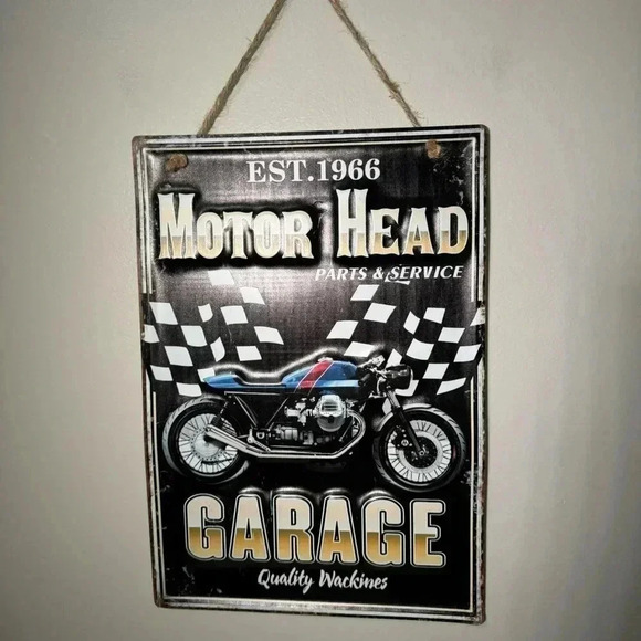 Vintage inspired metal sign man cave  motorcycle - Picture 2 of 5